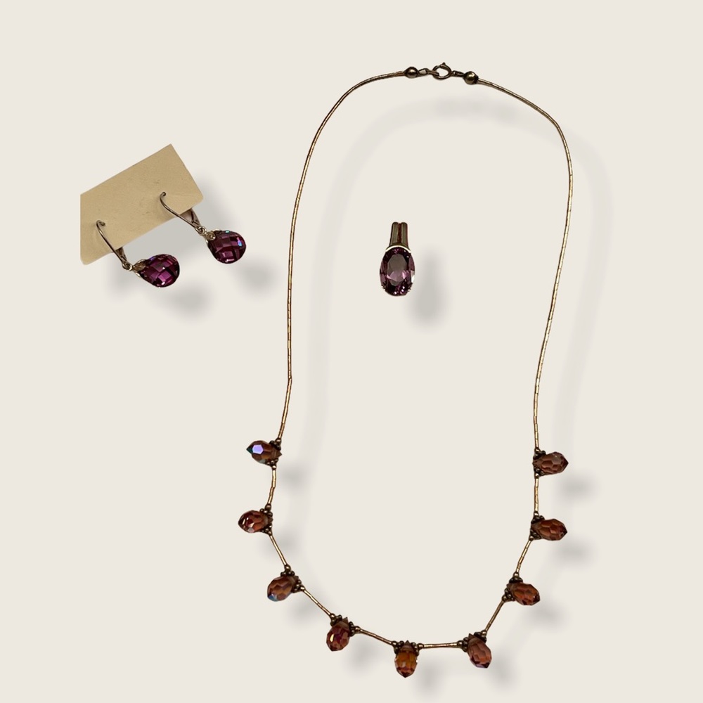 Sterling silver set amethyst